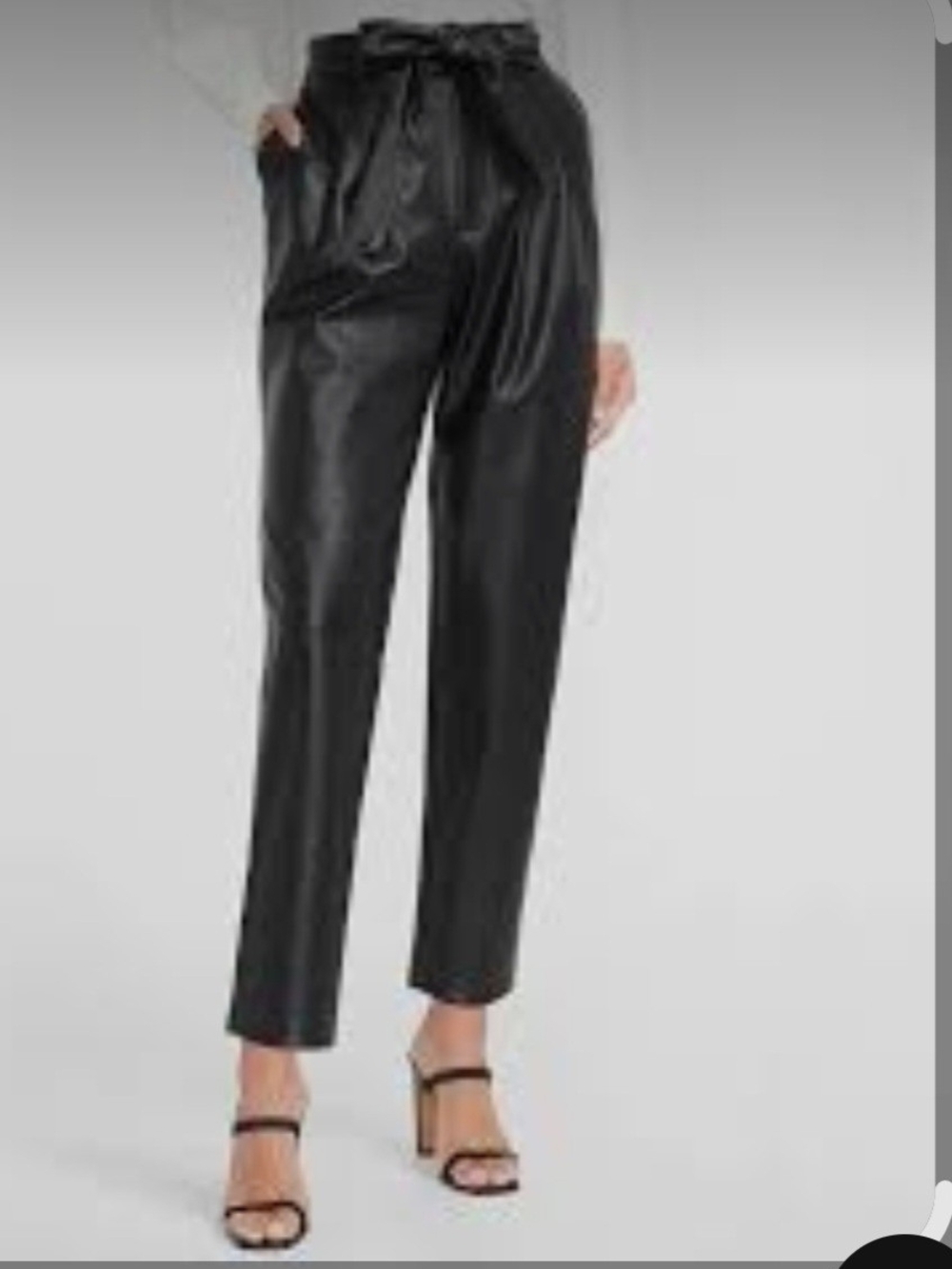 Aritzia High-Rise Paperbag Faux Leather Pants - Black